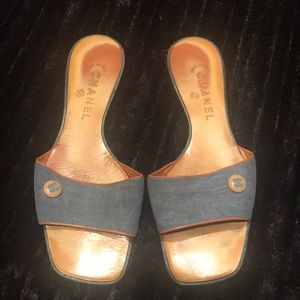 Chanel denim slides - Size 8